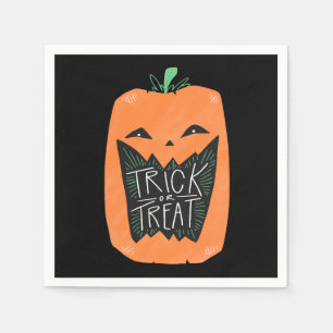 Trick oder Treat Pumpkin Halloween Serviette