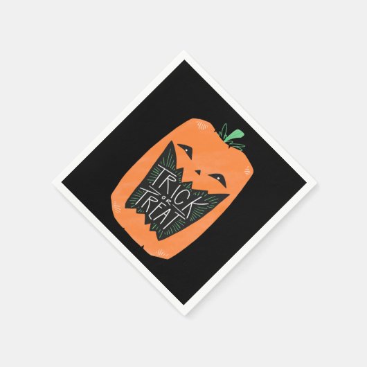 Trick oder Treat Pumpkin Halloween Serviette (Ecke)