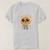 Trick oder Treat Pumpkin Kopf Kind auf Roller T-Shirt (Design vorne)