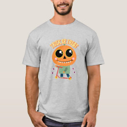 Trick oder Treat Pumpkin Kopf Kind auf Roller T-Shirt