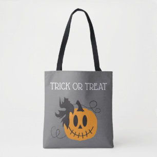 Trick oder Treat Pumpkin Kürbislaterne Bat Black Tasche