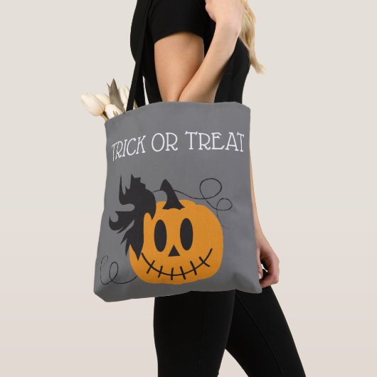Trick oder Treat Pumpkin Kürbislaterne Bat Black Tasche (Von Nahem)
