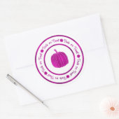 Trick oder Treat & Pumpkin Lila Glam Halloween Runder Aufkleber (Umschlag)