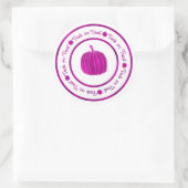 Trick oder Treat & Pumpkin Lila Glam Halloween Runder Aufkleber (Tasche)