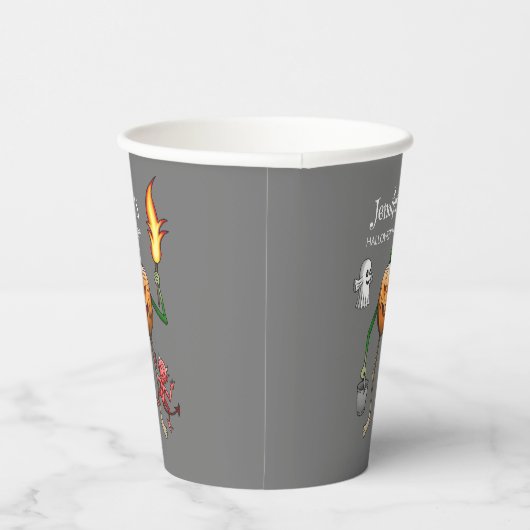 Trick oder Treat Pumpkin Pappbecher (Rechts)