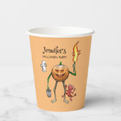 Trick oder Treat Pumpkin Pappbecher (Rückseite)