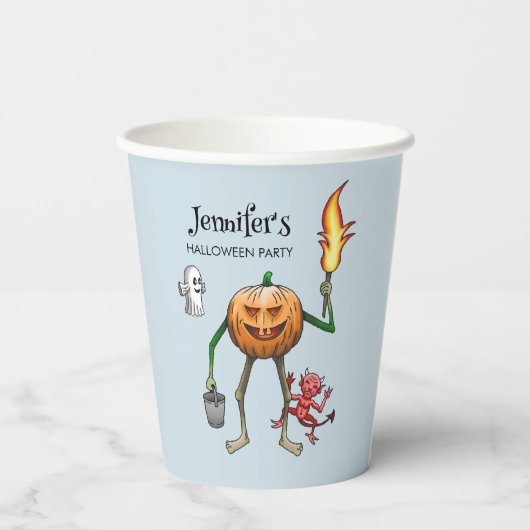 Trick oder Treat Pumpkin Pappbecher (Rückseite)
