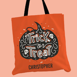 Trick oder Treat Pumpkin Personalisiertes Hallowee Tasche