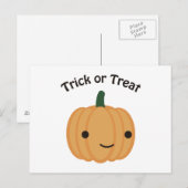 Trick oder Treat Pumpkin Postkarte (Vorne/Hinten)