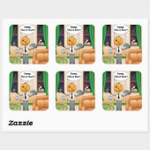 Trick oder Treat Pumpkin Vater Quadratischer Aufkleber (Blatt)