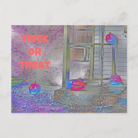 Trick oder Treat Pumpkins Gimp Art Postkarte (Vorderseite)
