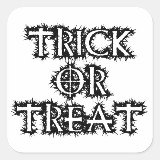 Trick oder Treat Quadratischer Aufkleber (Vorderseite)