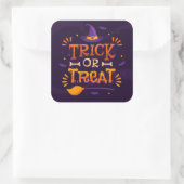 Trick oder Treat Quadratischer Aufkleber (Tasche)