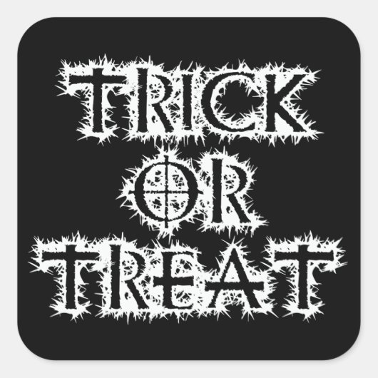 Trick oder Treat Quadratischer Aufkleber (Vorderseite)