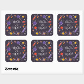 Trick oder Treat Quadratischer Aufkleber (Blatt)