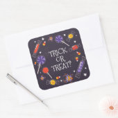 Trick oder Treat Quadratischer Aufkleber (Umschlag)