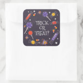 Trick oder Treat Quadratischer Aufkleber (Tasche)