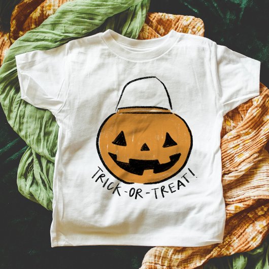 Trick oder Treat Retro Pumpkin Bucket Halloween T-Shirt