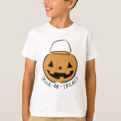 Trick oder Treat Retro Pumpkin Bucket Halloween T-Shirt (Vorderseite)