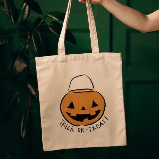 Trick oder Treat Retro Pumpkin Bucket Halloween Tragetasche