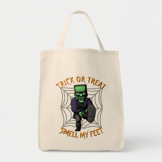 Trick oder Treat Riech meine Feet Frankenstein Tas Tragetasche (Vorne)