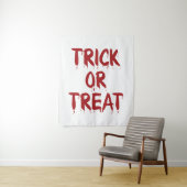 Trick oder Treat roten Bluttext beängstigend Hallo Wandteppich (Beispiel)