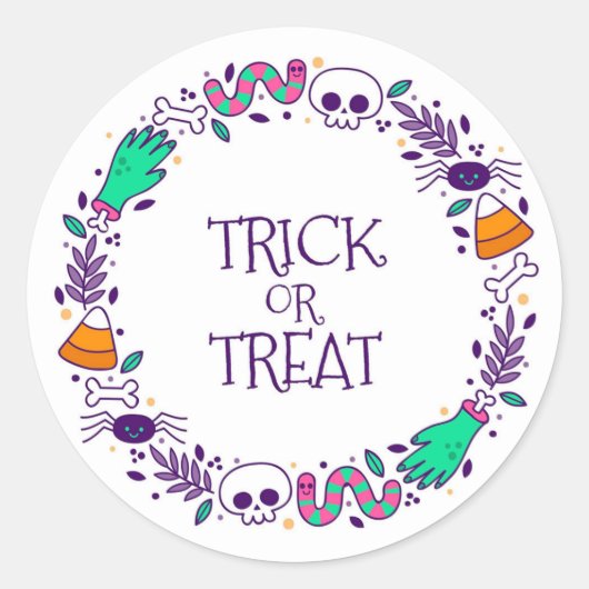 Trick oder Treat Runder Aufkleber (Vorderseite)