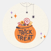 Trick oder Treat Runder Aufkleber (Vorderseite)