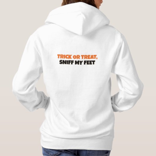 Trick oder Treat, schnuppere mir die Füße. | Funny Hoodie (Rückseite)
