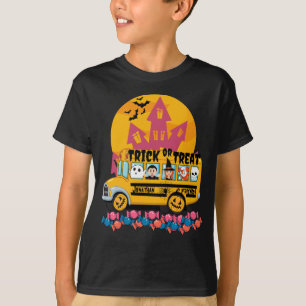 Trick oder Treat Schoolbus mit Spooky Friends T-Shirt
