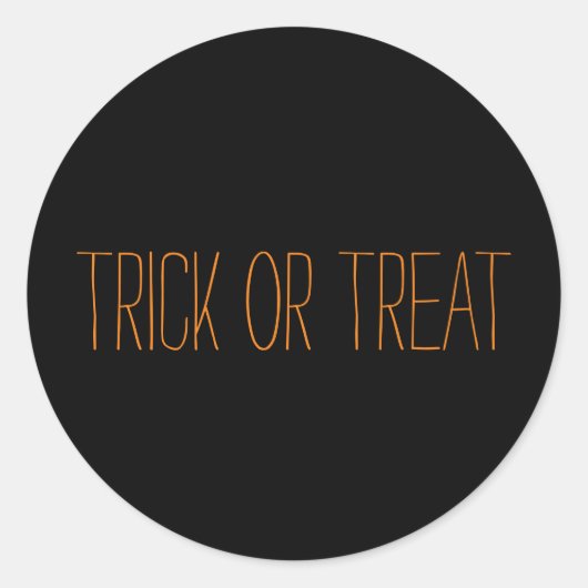 Trick oder Treat schwarz & orange Spooky Halloween Runder Aufkleber (Vorderseite)