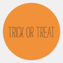 Trick oder Treat schwarz orange Spooky Halloween Runder Aufkleber
