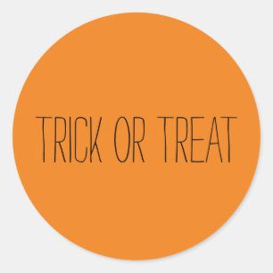 Trick oder Treat schwarz orange Spooky Halloween Runder Aufkleber