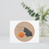 Trick oder Treat Scottie Dog Postkarte (Stehend Vorderseite)