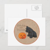 Trick oder Treat Scottie Dog Postkarte (Vorne/Hinten)