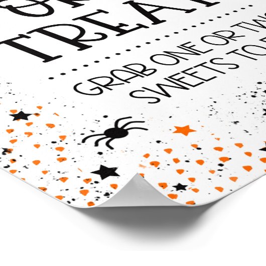 Trick oder Treat Sign für Halloween Poster (Ecke)
