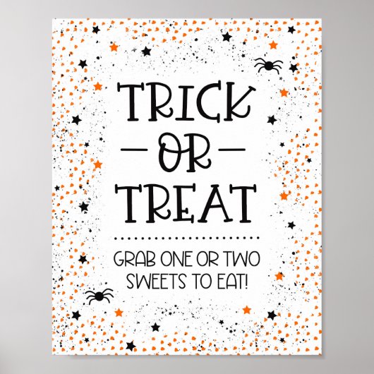 Trick oder Treat Sign für Halloween Poster (Vorne)