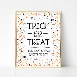 Trick oder Treat Sign für Halloween Poster