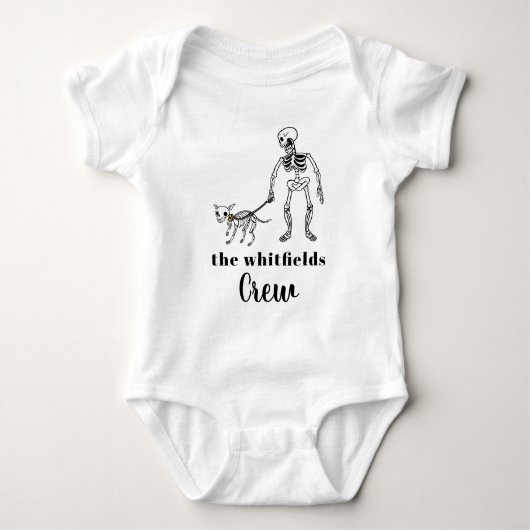 Trick oder Treat Skeleton Halloween Familie Matchi Baby Strampler (Vorderseite)