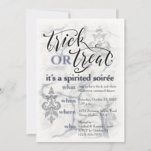 Trick oder Treat Soirée individuelle Einladung (Vorderseite)
