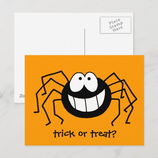 Trick oder Treat Spider Postkarte (Vorne/Hinten)