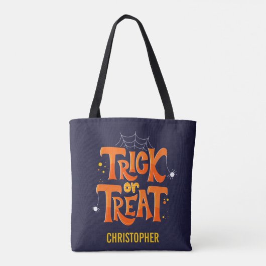 Trick oder Treat Spiders Niedliches Personalisiert Tasche (Rückseite)