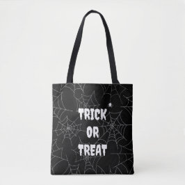 Trick oder Treat Spiderweb Black Halloween Tote Ba Tasche