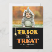 Trick oder Treat Spione Halloween Foto Cards Karte (Vorderseite)