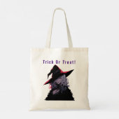 Trick oder Treat Spooky Halloween Hexe Tragetasche (Rückseite)