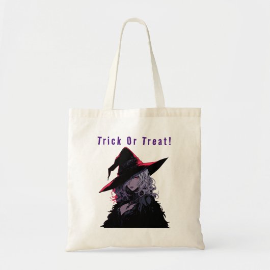 Trick oder Treat Spooky Halloween Hexe Tragetasche (Vorne)