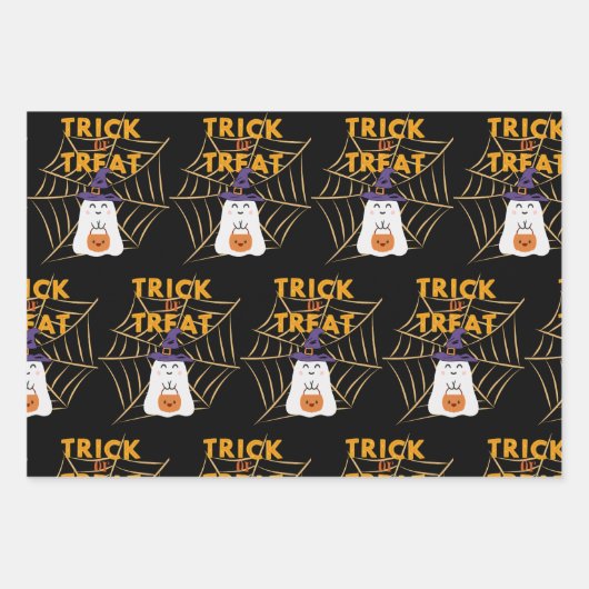 Trick oder Treat Spooky Hey! Bootiful Halloween Geschenkpapier Set (Vorderseite)
