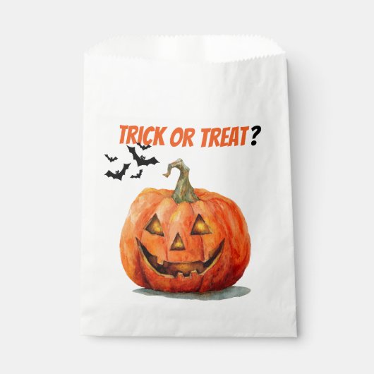 Trick oder Treat? Spooky Pumpkin Candy Favor Bags Geschenktütchen (Vorderseite)