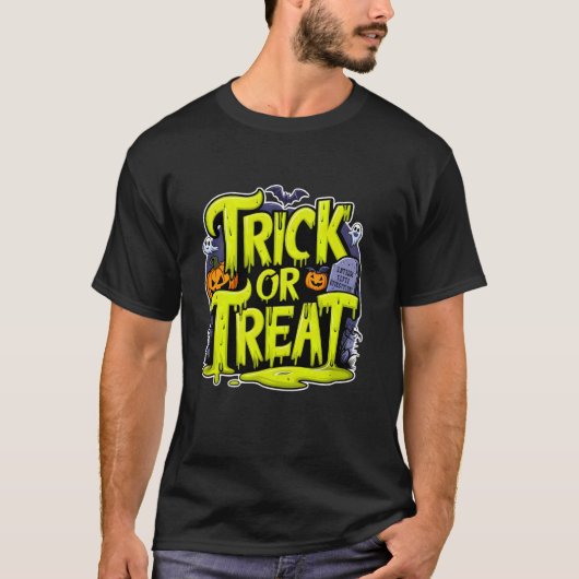Trick oder Treat Spooky Slime Art T-Shirt (Vorderseite)