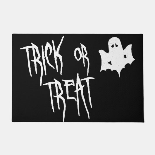 Trick oder Treat - Spooky White Ghost Halloween Fußmatte (Vorderseite)